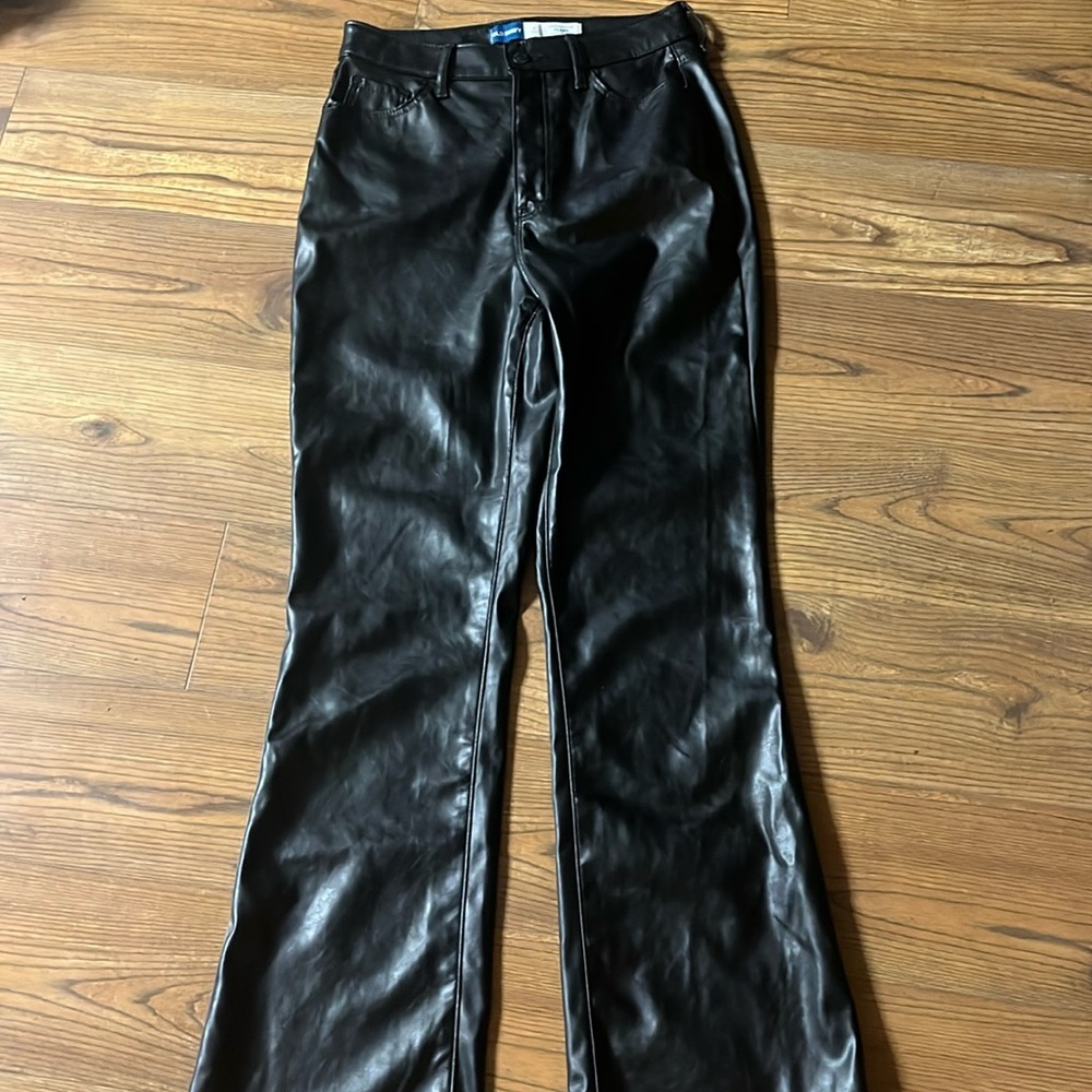Old Navy Highest High Rise Flare Faux Leather Pants